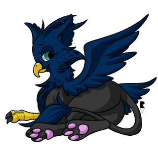 🌑 griffin, mythical creature, animal, fantasy, bird, cartoon, cute telegram sticker