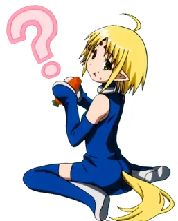 ❓ アニメ, キャラクター, はてなマーク, カートゥーン, エルフ telegram sticker