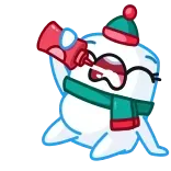 🍦 autocollant, mignon, kawaii, hiver, chapeau, écharpe telegram sticker