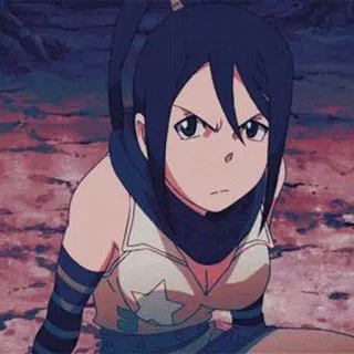 🌟 anime, girl, angry, serious, blue hair whatsapp sticker