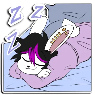 😴 Z Z Z sleeping, bunny, rabbit, cute, nap, cartoon, furry telegram sticker