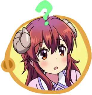 ❔ anime, ragazza, domanda, carino, cartone animato, confuso, adesivo telegram sticker