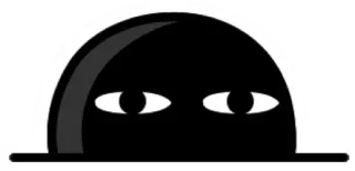 🌚 personaggio, nero, occhi, testa, silhouette telegram sticker
