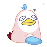 😴 졸린, 만화, 오리, 피곤한, 새 whatsapp sticker