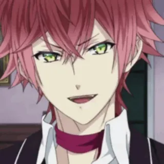 🥀 Ayato Sakamaki Diabolik Lovers Anime, Vampiro, capelli rossi, occhi verdi, bello, personaggio telegram sticker