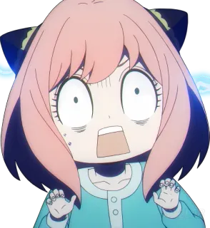 😱 Anya Forger Spy x Family Anime, Dessin animé, Anya, Choquée, Spy x Family, Personnage, Mignon telegram sticker