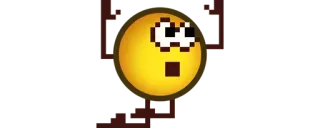🙏 Emoji, Verpixelt, Gelb, Schockiert, Offener Mund telegram sticker