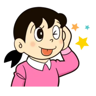 😜 Nobi Nobita Doraemon Мультфильм, Аниме, Подмигивание, Звезды, Язык, Счастливый telegram sticker