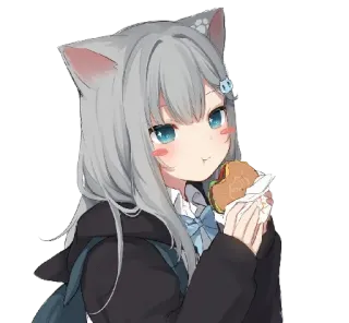 🍔 Anime, Neko, Kawaii, Burger, Dễ thương telegram sticker