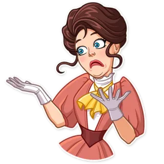 🤷‍♀️ wanita, khawatir, vintage, gaun, sarung tangan telegram sticker