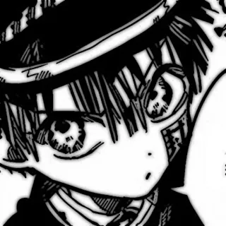🔭 Anime, Manga, Personnage, Portrait, Noir et blanc, Art telegram sticker