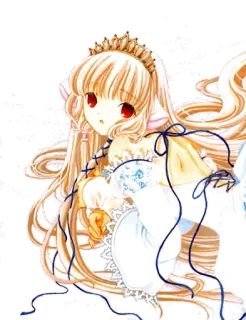 😓 anime, girl, blonde hair, earmuffs, fantasy telegram sticker
