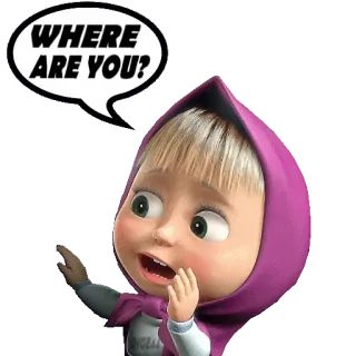 😑 Masha Masha and the Bear WHERE ARE YOU? cartoon, girl, cute, search, masha whatsapp sticker