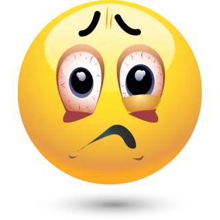 😟 表情符号, 难过, 疲惫, 脸, 表情 telegram sticker