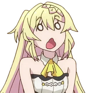 🥴 anime, shocked, cartoon, blonde, woman, surprised telegram sticker
