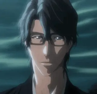 😃 Sosuke Aizen Bleach anime, glasses, character, manga telegram sticker