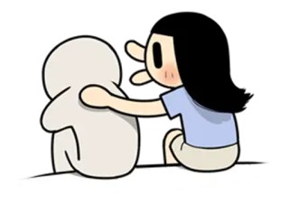 👬 cartoon, friendship, comfort, support, cute, character, hug telegram sticker