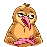 🙄 pássaro, desenho animado, sonolento, engraçado, animal telegram sticker