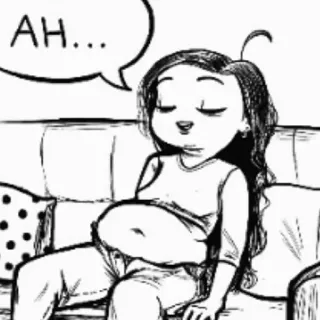 🤤 AH... schwanger, frau, entspannung, zeichnung, cartoon, sitzend, couch telegram sticker