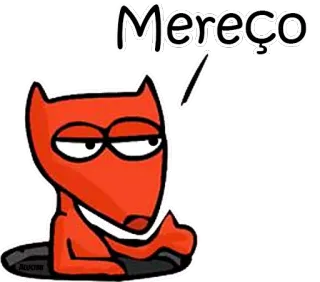 😒 Mereço Dessin animé, Animal, Renard, Mériter, Portugais brésilien, Mème telegram sticker