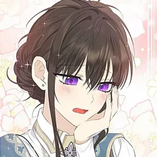 🥢 Anime, Manga, Fille, Femme, Yeux violets telegram sticker