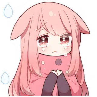 😭 chorando, triste, anime, fofo, desenho animado, kawaii, emocional, lágrimas whatsapp sticker