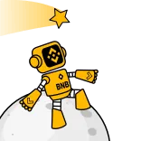 🌟 BNB Binance, BNB, crypto, moon, robot, currency, digital asset whatsapp sticker