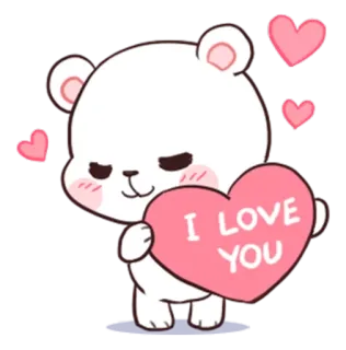 🐵 I LOVE YOU oso, amor, corazón, lindo, dibujos animados, san valentín, saludo telegram sticker