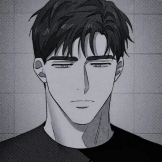 🌑 anime, man, portrait, serious telegram sticker