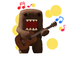 💬 Domo 도모, 기타, 음악, 만화, 귀여운 telegram sticker