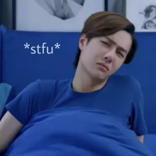 🤍 *stfu* énervé, mème, tais-toi, expression, réaction, personne telegram sticker