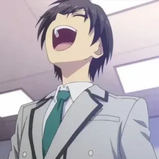 〰 Anime, Szczęśliwy, Mężczyzna, Garnitur, Krawat, Uśmiechnięty telegram sticker