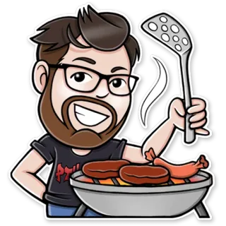 🍗 Гриль, Барбекю, Еда, Готовка, Иллюстрация, Мультфильм telegram sticker