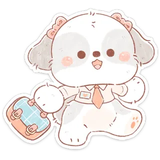 💼 lucu, anjing, stiker, kawaii, hewan, anak anjing, pekerja kantor telegram sticker