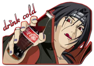 😛 Itachi Naruto drink cold Anime, Coca Cola, Itachi, Minuman, Fanart telegram sticker