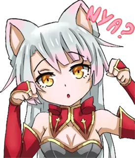 Shiro - White neko :: @line_stickers whatsapp stickers
