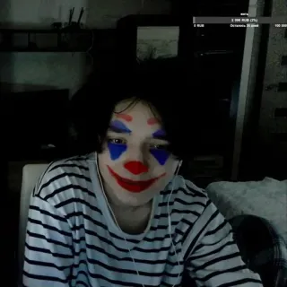 🙊 clown, make-up, portret, persoon, lachend telegram sticker