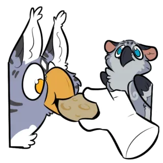 💔 grifo, biscoitos, fofo, desenho animado, animal, fantasia telegram sticker