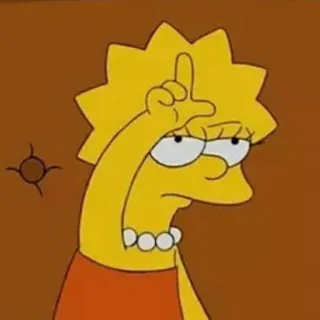 👆 Lisa Simpson The Simpsons Lisa Simpson, Die Simpsons, Cartoon, Animation, Geste, Verlierer whatsapp sticker