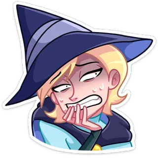 🤪 Cartoon, Hexe, Zauberer, Magie, Unbehagen, animiert, besorgt telegram sticker