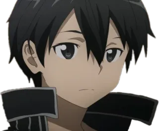 😕 Kirito Sword Art Online anime, character, kirito, sword art online, male telegram sticker