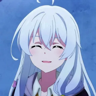 🎐 Anime, Garota, Cabelo branco, Sorrindo, Bonita telegram sticker