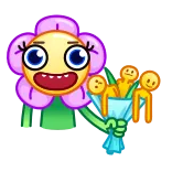 😀 bunga, emoji, kartun, buket, tersenyum, tanaman telegram sticker