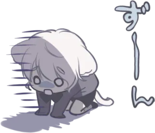 😱 ずーん traurig, deprimiert, emotional, Anime, Chibi, Cartoon, japanisch telegram sticker