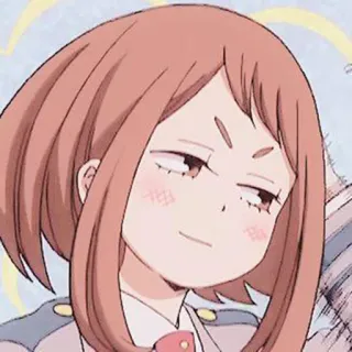 😚 Ochaco Uraraka My Hero Academia Ochaco Uraraka, My Hero Academia, anime, smug, character, cute, manga telegram sticker