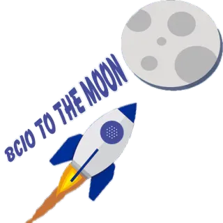 🚀 BCIO TO THE MOON จรวด, ดวงจันทร์, คริปโต, การลงทุน, การเงิน, อวกาศ, BCIO telegram sticker