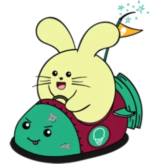 😀 coniglio, autoscontro, cartone animato, carino, divertente, animale whatsapp sticker