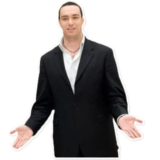 😐 man, suit, gesture, person, business telegram sticker