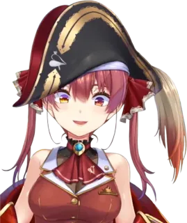 🏴‍☠️ Houshou Marine อนิเมะ, วีทูบเบอร์, โจรสลัด, ตัวละคร, แฟนอาร์ต telegram sticker