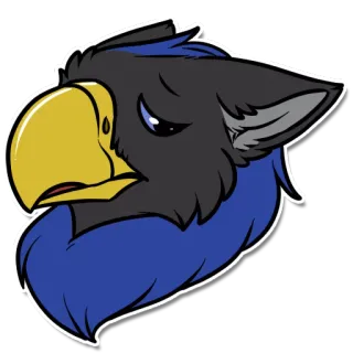 😞 grifo, pássaro, criatura fantástica, animal, desenho animado, ilustração whatsapp sticker